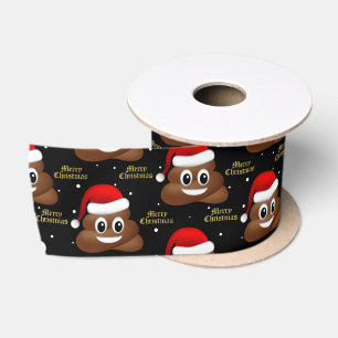 Weihnachten poemoji mit Weihnachtsmannmütze Band Satinband