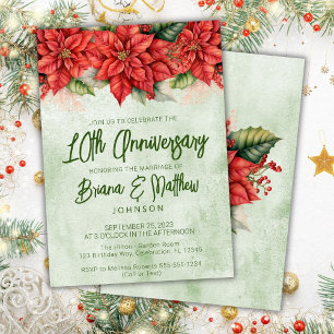 Weihnachten Poinsettia 10. Hochzeitstag Einladung