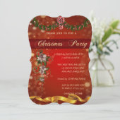 Weihnachten-Poinsettia, Corporate Party Einladung (Stehend Vorderseite)