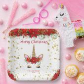 Weihnachten Poinsettia Einicorn mit Party vom Rote Pappteller (Party)