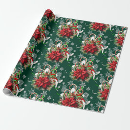 Weihnachten Poinsettia Floral Geschenkpapier