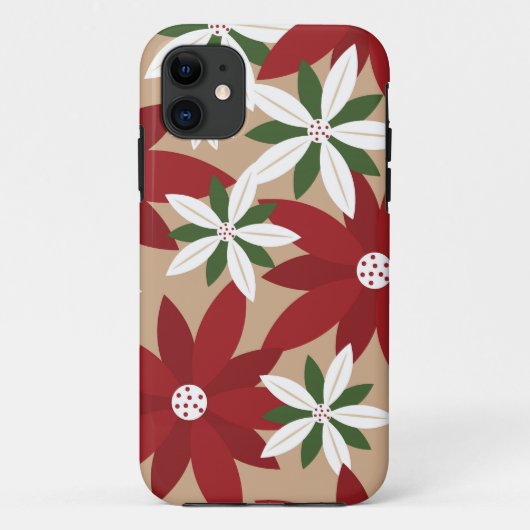 Weihnachten-Poinsettia-Hintergrund Case-Mate iPhone Hülle (Rückseite)