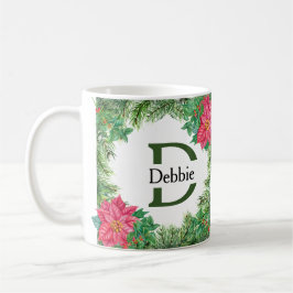 Weihnachten Poinsettia Holiday Editable Name Initi Kaffeetasse