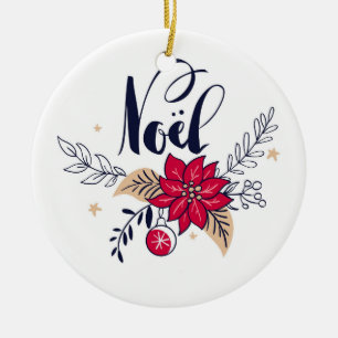 Weihnachten Poinsettia Keramik Ornament