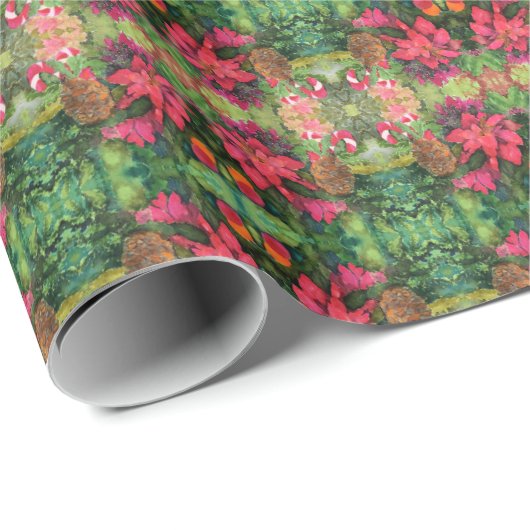 Weihnachten Poinsettia Original Aquarellmalerei Geschenkpapier (Rolleneckpunkt)