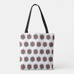Weihnachten Poinsettia Rote Grüne Blume Tragetasch Tasche
