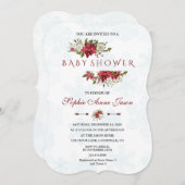 Weihnachten Poinsettia Snowflakes Baby Dusche Einladung (Vorne/Hinten)