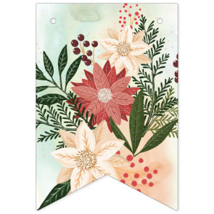 Weihnachten Poinsettia Splendor Holiday Wimpelkette