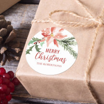 Weihnachten Poinsettia Wasserfarbe Botanisch