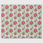 Weihnachten Poinsettia Wasserfarbe Handgemalt Geschenkpapier (Flach)