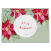 Weihnachten Poinsettia Wasserfarbe Handgemalt Große Geschenktüte (Vorderseite)