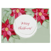Weihnachten Poinsettia Wasserfarbe Handgemalt Große Geschenktüte (Rückseite)