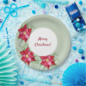 Weihnachten Poinsettia Wasserfarbe Handgemalt Pappteller (Party)