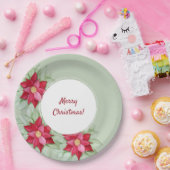 Weihnachten Poinsettia Wasserfarbe Handgemalt Pappteller (Party)