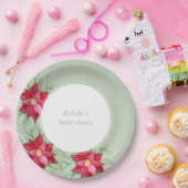 Weihnachten Poinsettia Wasserfarbe Handgemalt Pappteller (Party)