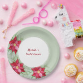 Weihnachten Poinsettia Wasserfarbe Handgemalt Pappteller (Party)