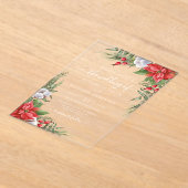 Weihnachten Poinsettia Winter Greenerity Wedding Acryleinladungen (Ablage )