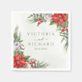 Weihnachten Poinsettia Winter Greenerity Wedding Serviette (Vorderseite)
