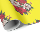 Weihnachten Poinsettias Geschenk Wrap Holiday Wrap Geschenkpapier (Rolleneckpunkt)