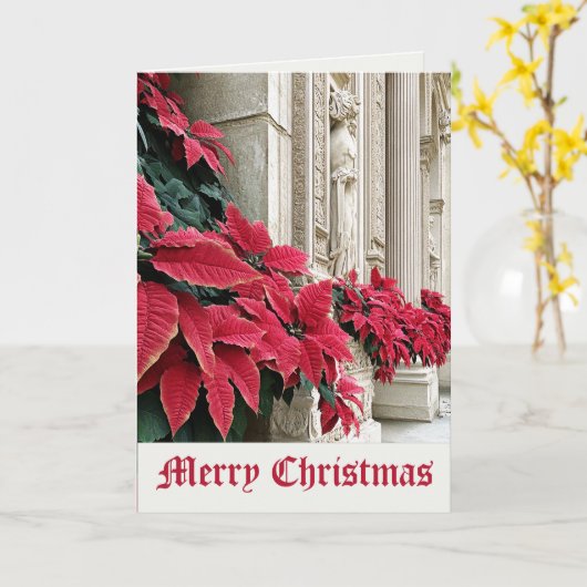 Weihnachten Poinsettias in der historischen Kathed Karte (Gelbe Blume)