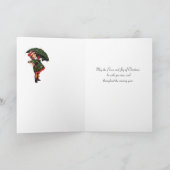 Weihnachten, Poinsettias, Schirmmädchen, Schnee Feiertagskarte (Innenseite)
