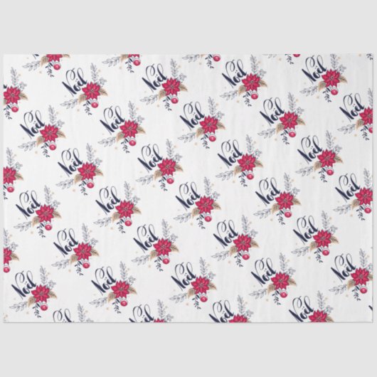 Weihnachten Poinsettias Seidenpapier (Vorderseite)