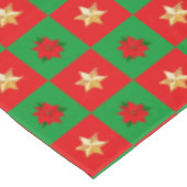 Weihnachten Poinsettias & Stars auf Rot & Grün Tischdecke (Schrägansicht)