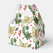Weihnachten Poinsettias und Berries Geschenkschachtel (Rückseite)