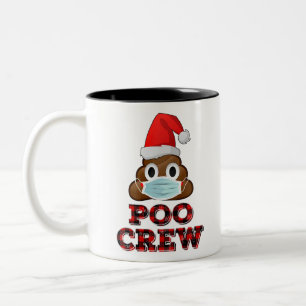 Weihnachten Poo Crew Shirt Face Maske Gekackt Emoj Zweifarbige Tasse