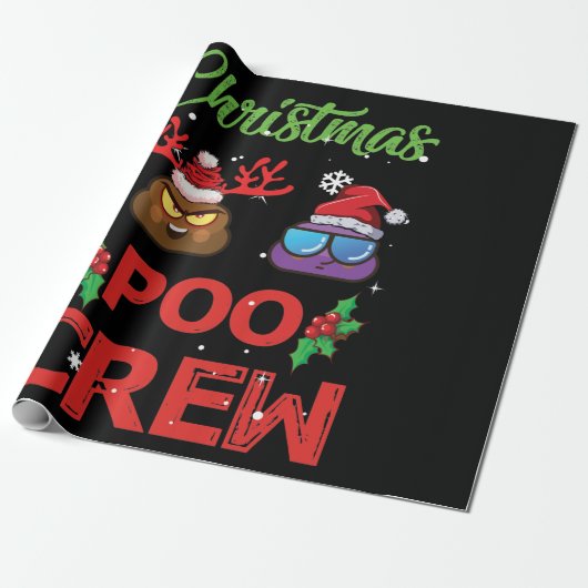 Weihnachten Poo Crew Weihnachten Kackte Emoji Geschenkpapier (Ungerollt)