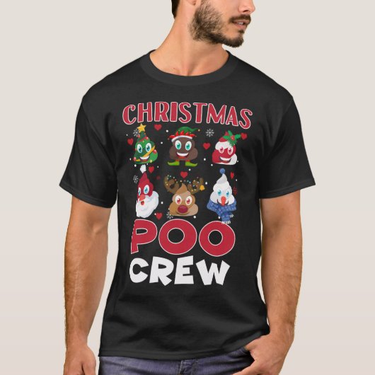 Weihnachten Poo Crew Weihnachten Kackte Emoticons T-Shirt (Vorderseite)