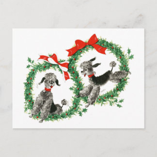 Weihnachten Poodles Retro Urlaub
