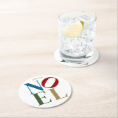 WEIHNACHTEN Pop Letter Art Inspiriert Weihnachten Runder Pappuntersetzer (Vor Ort)