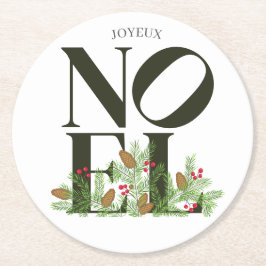 WEIHNACHTEN Pop Letter Art Inspiriert Weihnachten Runder Pappuntersetzer