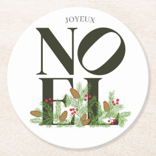 WEIHNACHTEN Pop Letter Art Inspiriert Weihnachten Runder Pappuntersetzer