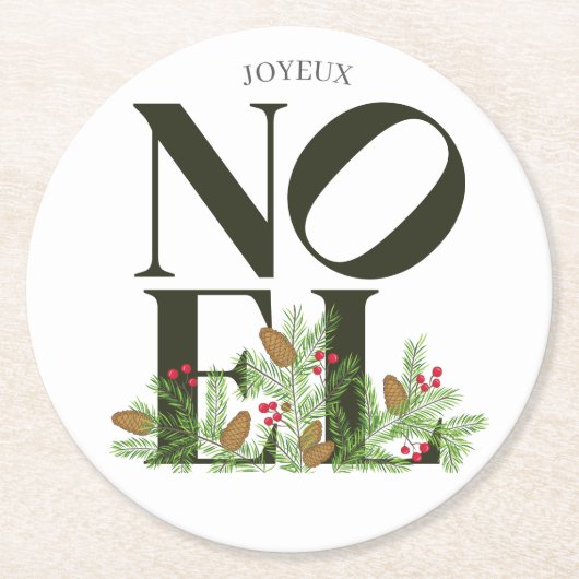 WEIHNACHTEN Pop Letter Art Inspiriert Weihnachten Runder Pappuntersetzer (Vorderseite)