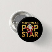 Weihnachten Pop Star Niedlich & farbenfroh Urlaub Button (Vorne & Hinten)