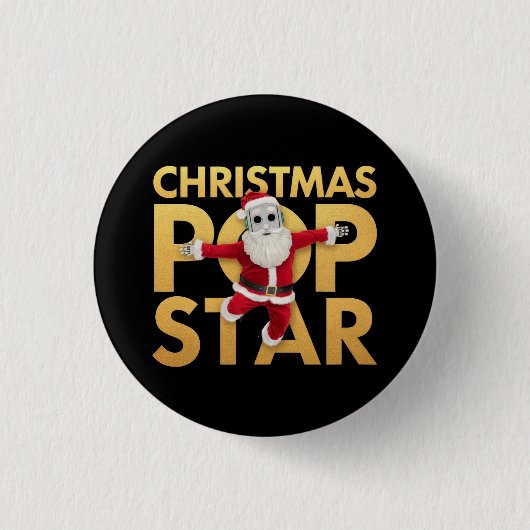 Weihnachten Pop Star Niedlich & farbenfroh Urlaub Button (Vorderseite)