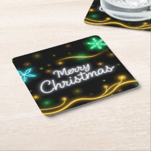 Weihnachten Populäre Neon Holiday Collection Rechteckiger Pappuntersetzer