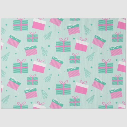 Weihnachten präsentiert Schneeflocken Grün Weihnac Seidenpapier (Vorderseite)