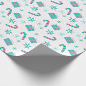 Weihnachten präsentiert Schneeflocken Moderne Weih Geschenkpapier (Ecke)