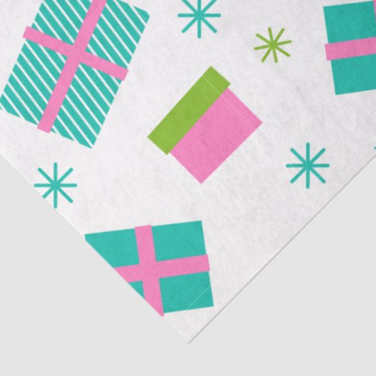 Weihnachten präsentiert Schneeflocken Rosa Weihnac Seidenpapier (Ausschnitt)