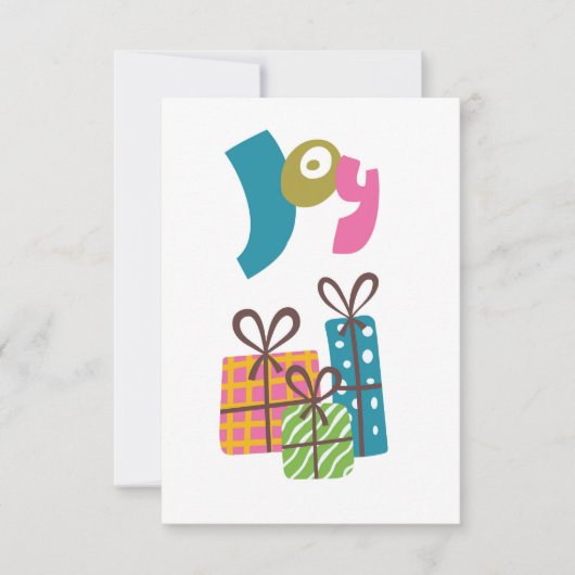 Weihnachten präsentiert Set mit Freude. Karte (Vorderseite)