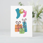 Weihnachten präsentiert Set mit Freude. Karte (Stehend Vorderseite)