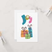 Weihnachten präsentiert Set mit Freude. Karte (Vorderseite/Rückseite Beispiel)