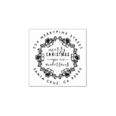 Weihnachten präsentiert Sketch-Kranz-Rücksendeadre Gummistempel (Prägung)