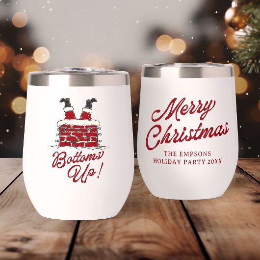 Weihnachten „Prost“ Santa Schornstein Lustiger Fei