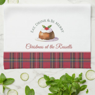 Weihnachten Pudding Personalisierter Name Weihnach Geschirrtuch