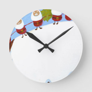Weihnachten Pudding und santas.JPG Runde Wanduhr
