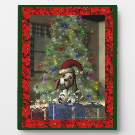 Weihnachten Puppy Plaque Fotoplatte (Vorderseite)